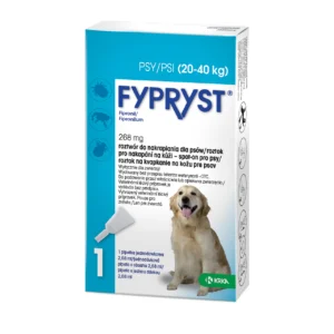 Fypryst Fipronil 268 mg lašai „spot-on“ – greitai veikianti apsauga nuo blusų ir erkių, dideliems šunims 20–40 kg