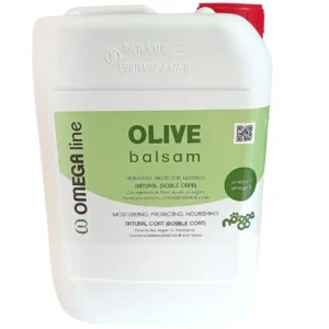 Nogga Omega Line Olive Balsam – drėkinamasis maitinamasis balzamas, skirtas dvigubo kailio priežiūrai, 5 l